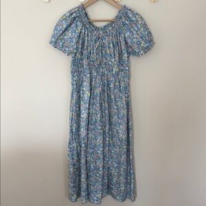 Pretty pastel floral ruched dress